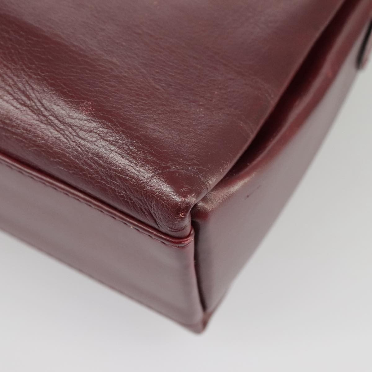 Celine Circle logo Leather, BURGUNDY, LEATHER, Shoulder bag