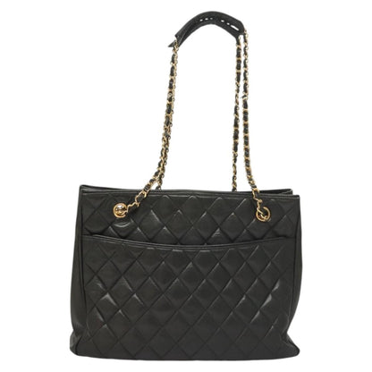 Chanel Chain Shoulder Bag Leather, Black, Leather, Shoulder Bag