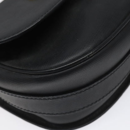 Celine Vintage Circle Logo Crossbody Bag Leather, BLACK, LEATHER, Shoulder bag