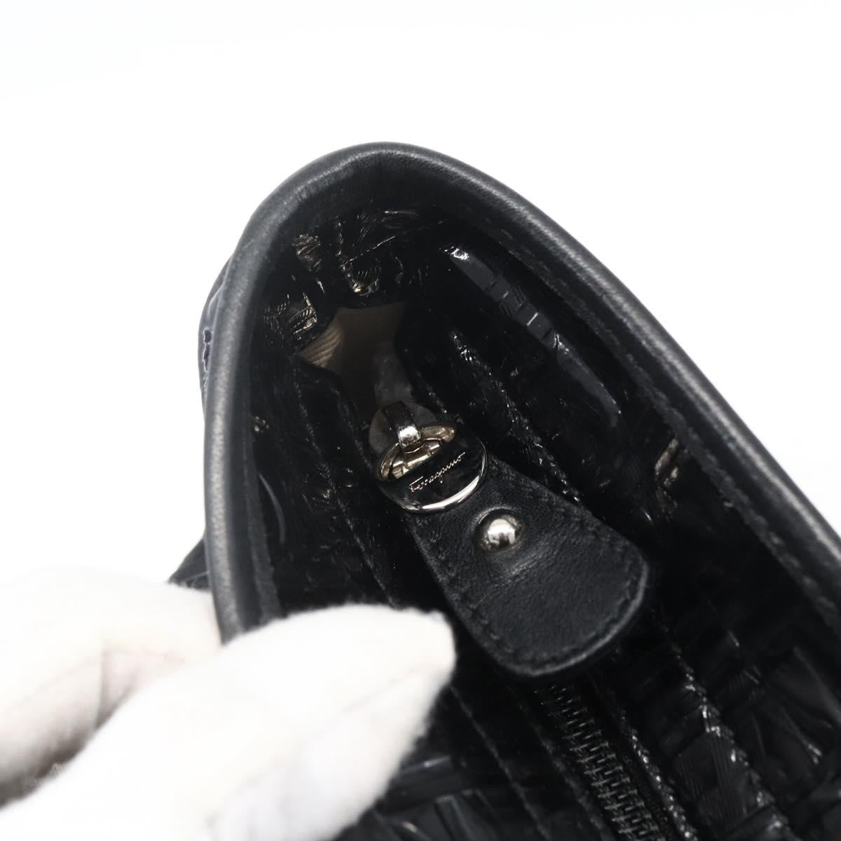 Salvatore Ferragamo Gancini Tote Patent leather, BLACK, PATENT_LEATHER, Tote bag