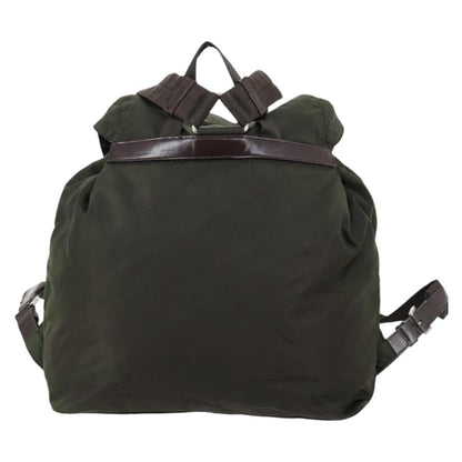 Prada Corsaire Backpack Embroidered Quilted Denim, KHAKI, NYLON, Backpack