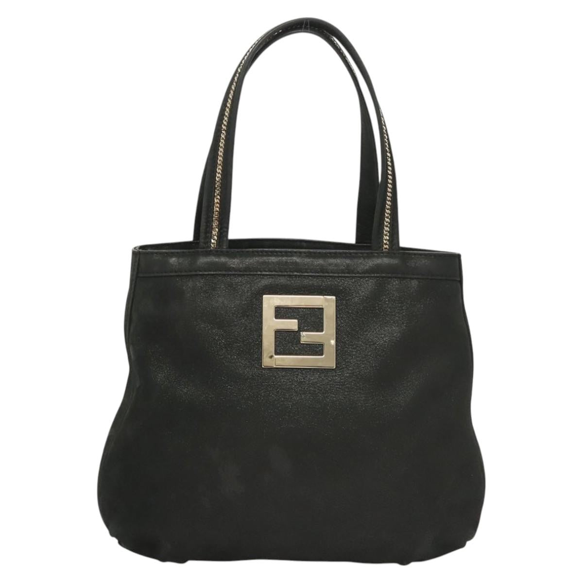 Fendi Vintage Convertible Tote Leather, BLACK, LEATHER, Tote bag