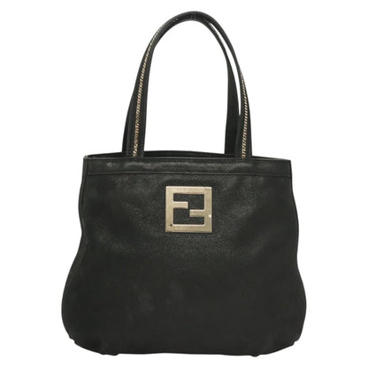 Fendi Vintage Convertible Tote Leather, BLACK, LEATHER, Tote bag