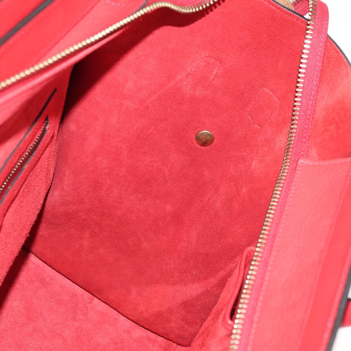 Celine Luggage Bag Grainy Leather, Red, Leather, Handbag