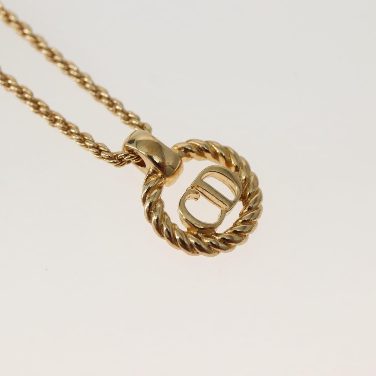 Christian Dior CD Pendant Necklace Metal, GOLD, METAL, Necklace