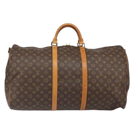 Louis Vuitton Keepall Bandouliere Bag Monogram Canvas, BROWN, CANVAS, Travel bag