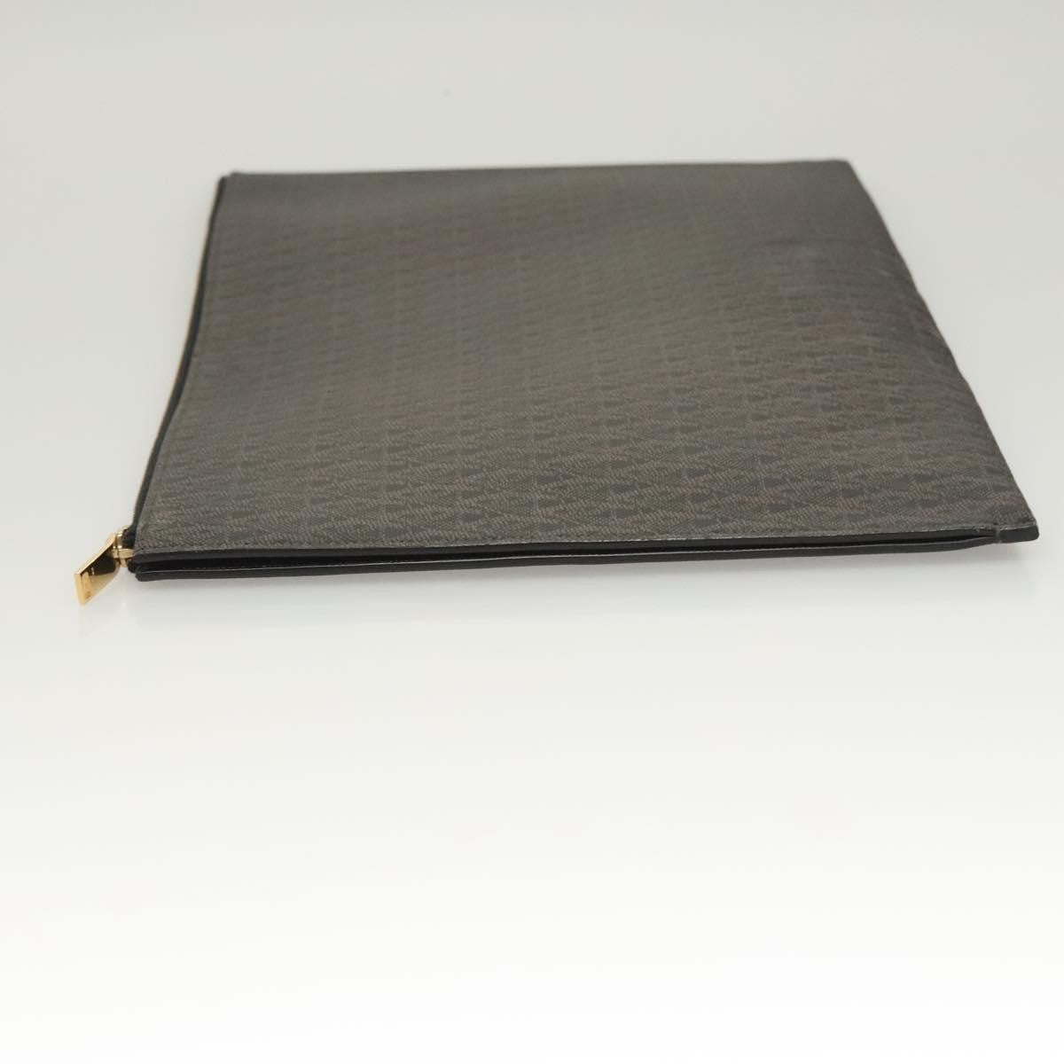 Saint Laurent Zip Pouch Monogram Canvas, BROWN, PVC, Clutche & pouche