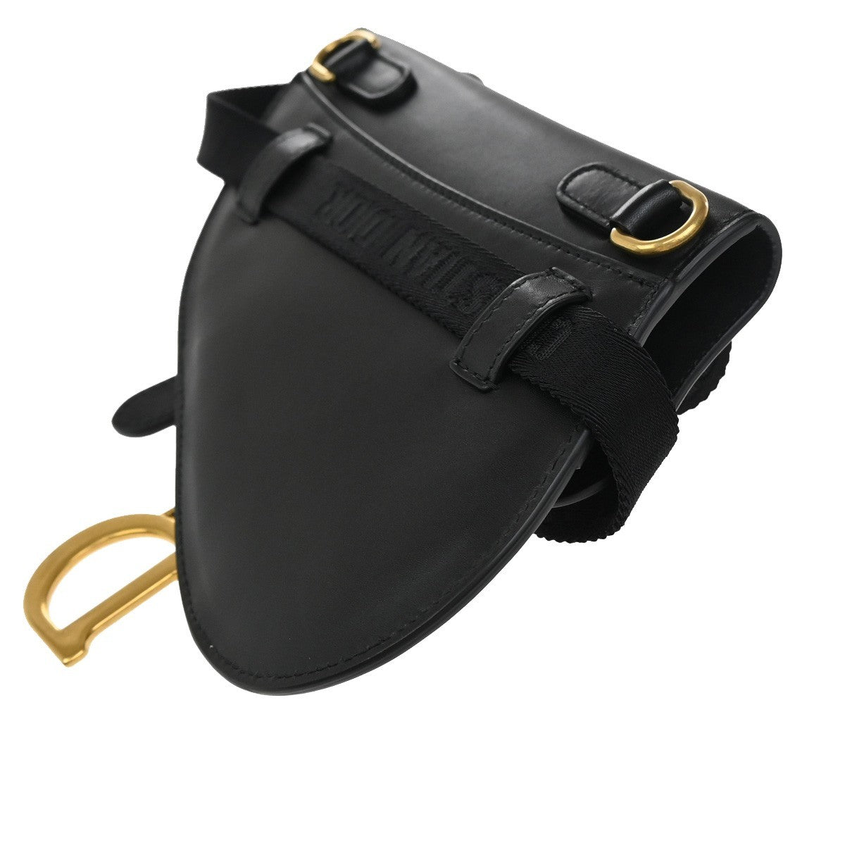 Christian Dior Saddle Belt Bag Leather, BLACK, LEATHER, Clutche & pouche