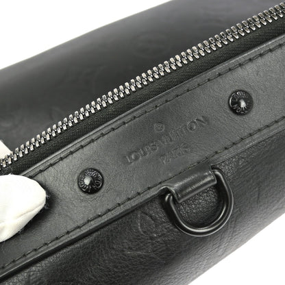 Louis Vuitton Discovery Pochette Monogram Shadow Leather, BLACK, LEATHER, Clutche & pouche