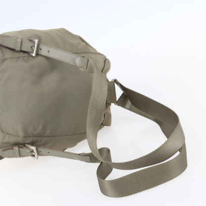 Prada Front Pocket Buckle Backpack Nylon, BEIGE, NYLON, Backpack