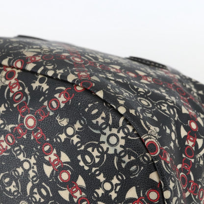 Chanel Optic Coco Bowler Bag Printed Coated Canvas with Caviar, BLACK, PVC, Travel bag