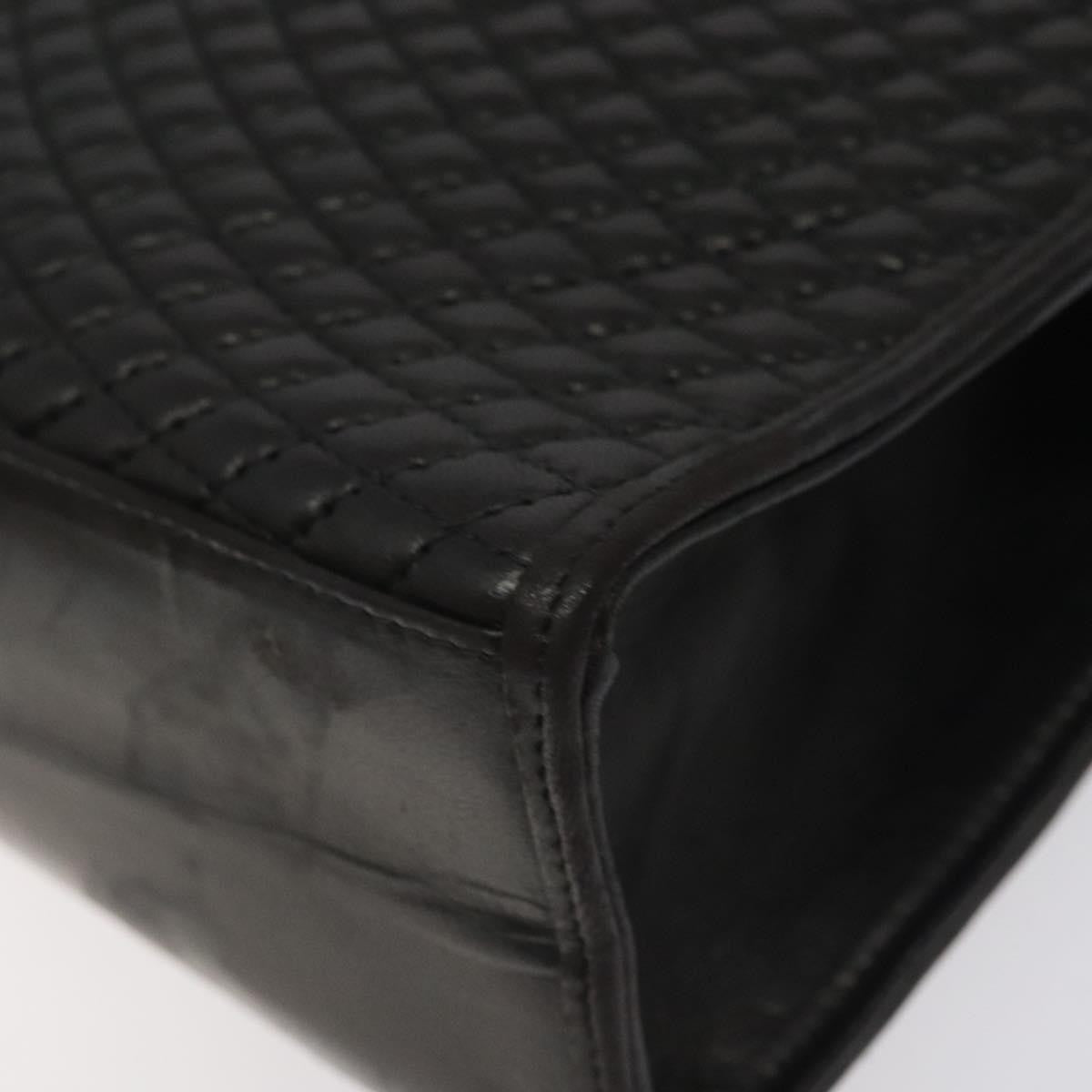 Bally Vintage Handbag Quilted Leather, BLACK, LEATHER, Handbag