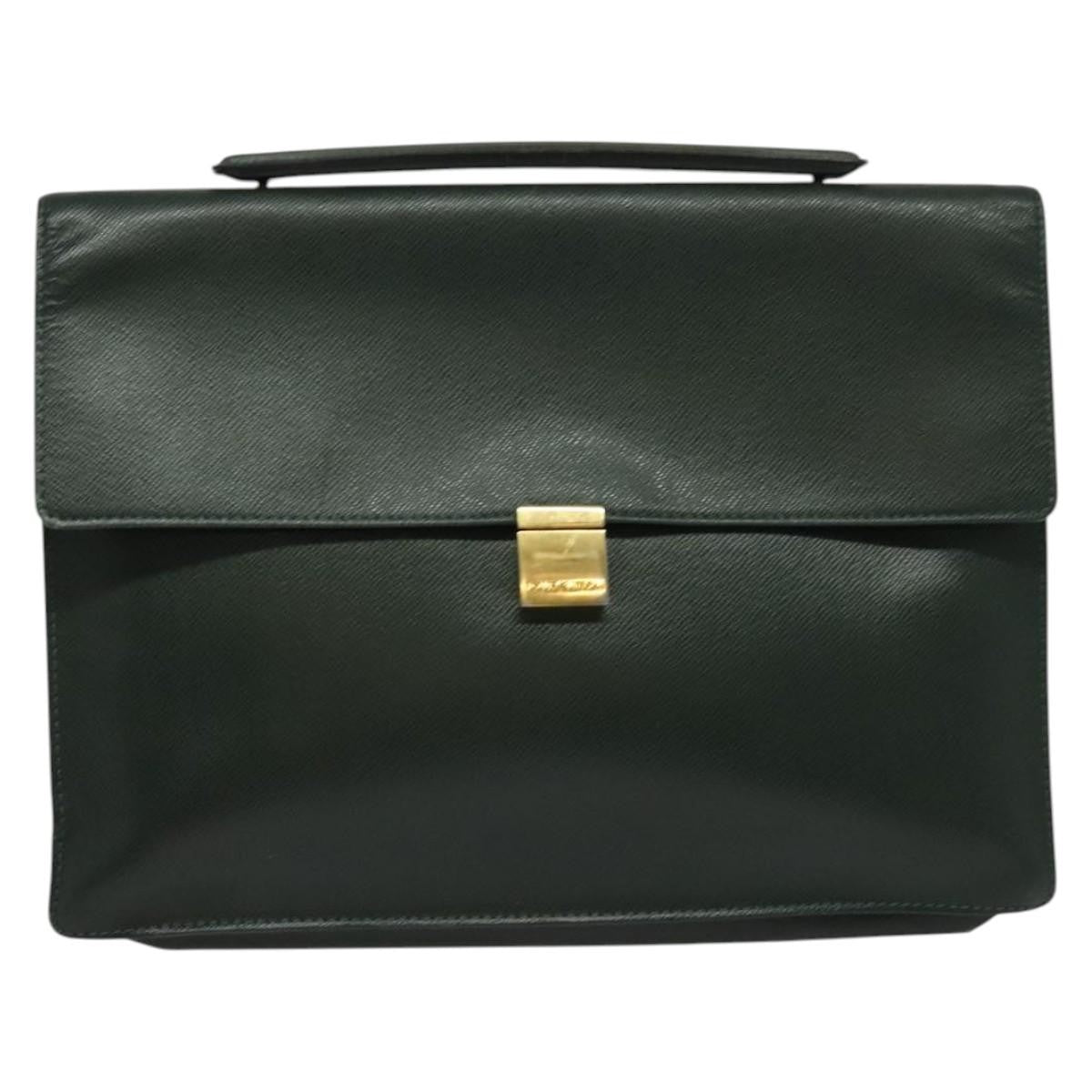 Louis Vuitton Porte-Documents Angara Briefcase Taiga Leather, GREEN, LEATHER, Briefcase