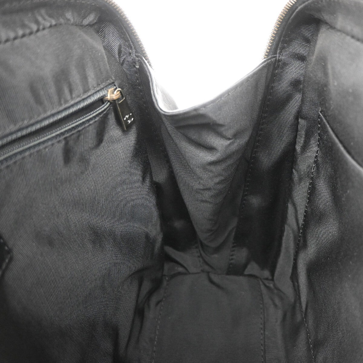 Chanel Surpique Zip Around Satchel Quilted Leather, BLACK, LEATHER, Tote bag