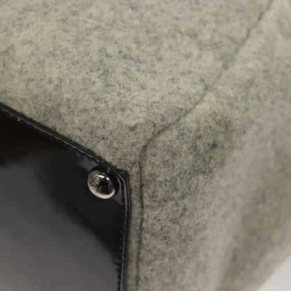 Fendi 2Jours Bag Felted Wool and Astrakhans, GRAY, WOOL, Tote bag