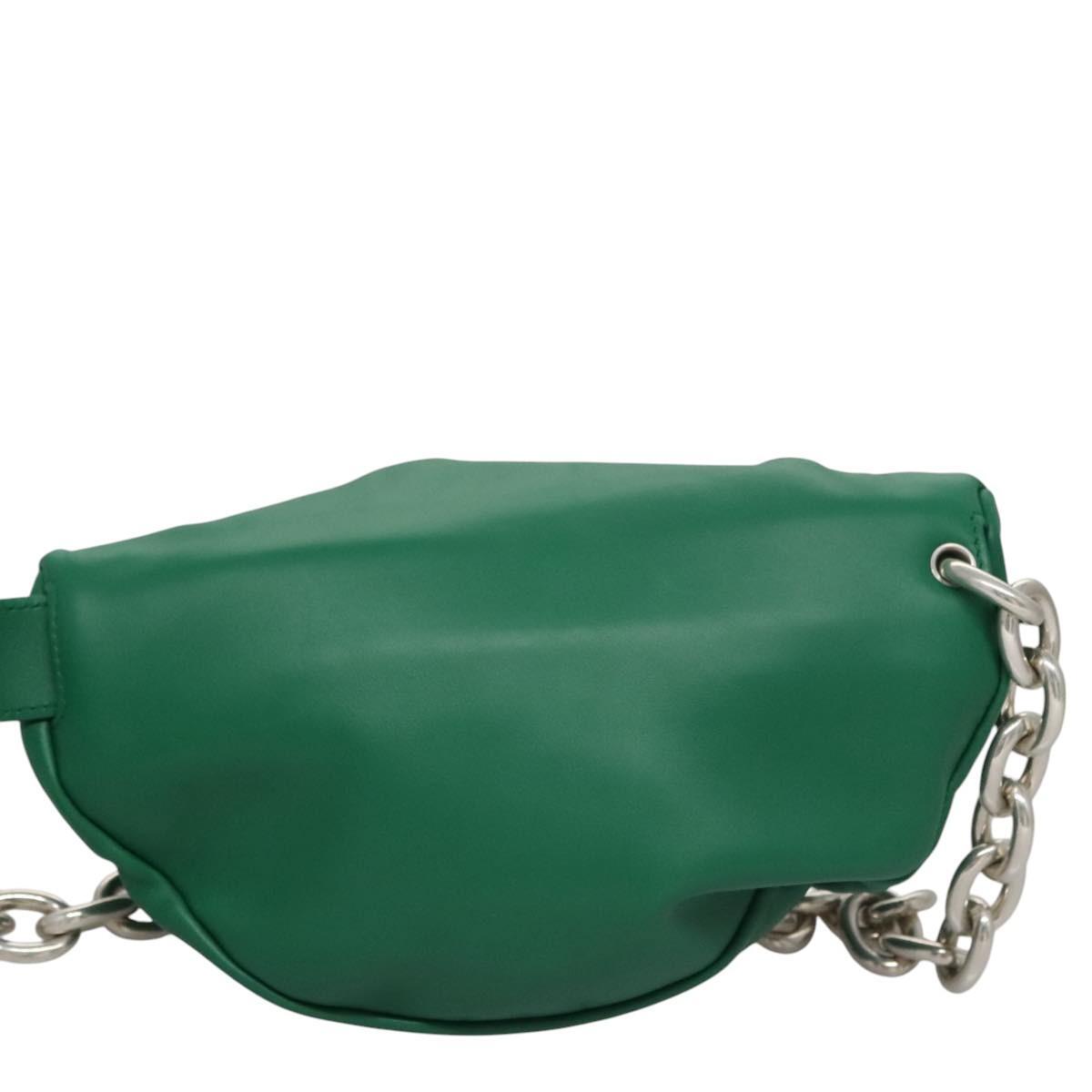 Bottega Veneta The Chain Pouch Leather, GREEN, LEATHER, Clutche & pouche