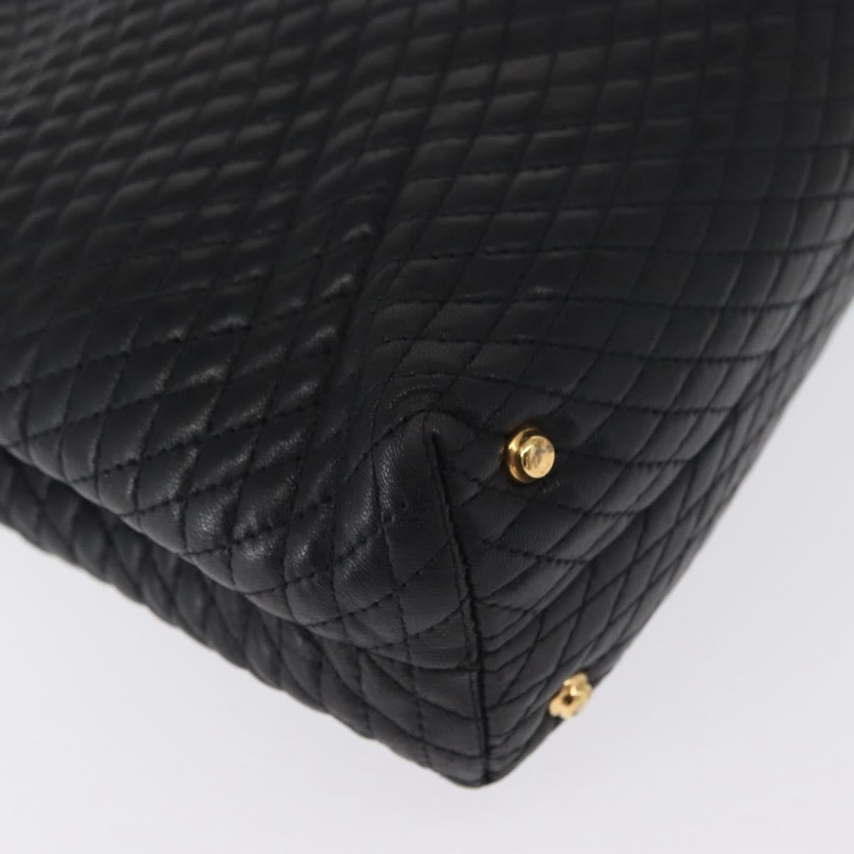 Bally Vintage Handbag Quilted Leather, BLACK, LEATHER, Handbag