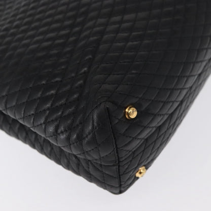 Bally Vintage Handbag Quilted Leather, BLACK, LEATHER, Handbag