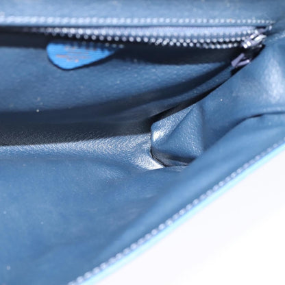 Celine Vintage Circle Logo Crossbody Bag Leather, BLUE, LEATHER, Crossbody bag