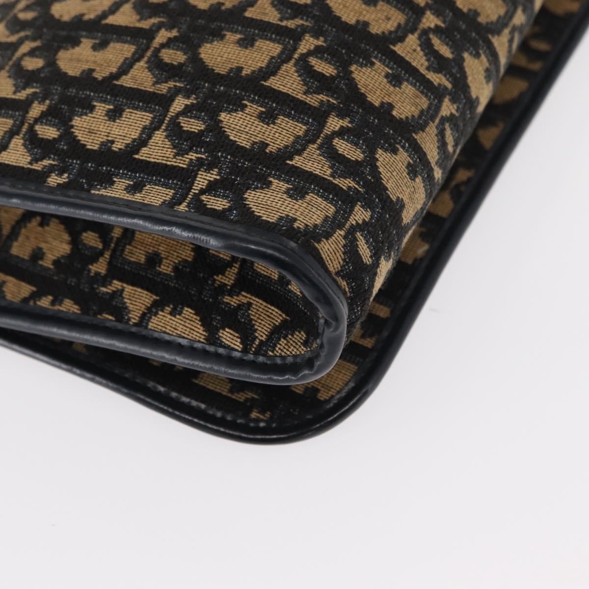 Christian Dior Vintage Trotter Shoulder Bag Canvas, NAVY, CANVAS, Shoulder bag