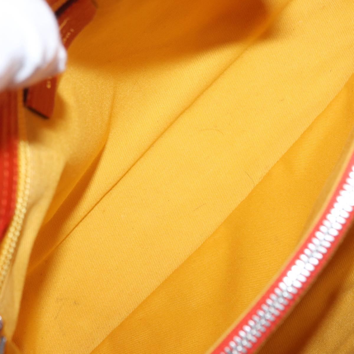 Salvatore Ferragamo Gancini handbag Leather, ORANGE, LEATHER, Handbag