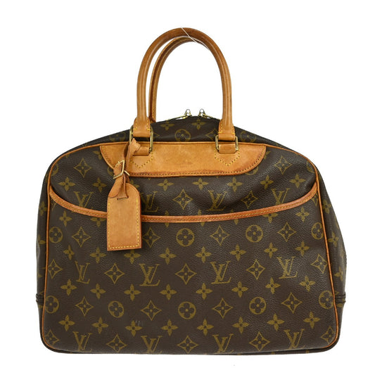 Louis Vuitton Deauville Handbag Monogram Canvas, BROWN, CANVAS, Handbag