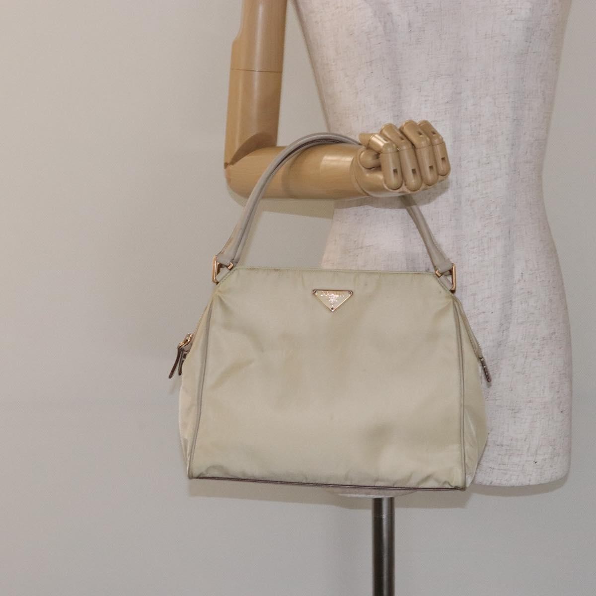 Prada Vintage Handbag Tessuto, BEIGE, NYLON, Handbag
