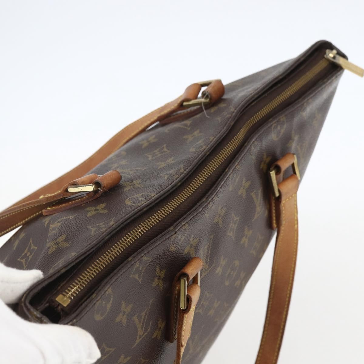 Louis Vuitton Cabas Mezzo Monogram Canvas, BROWN, CANVAS, Tote bag