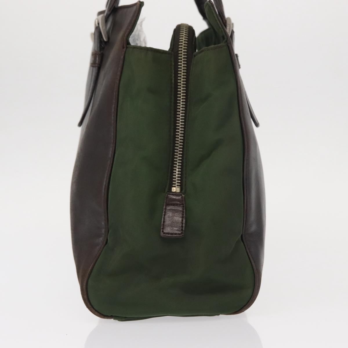 Prada Vintage Tote Tessuto with Leather, BROWN, NYLON, Tote bag
