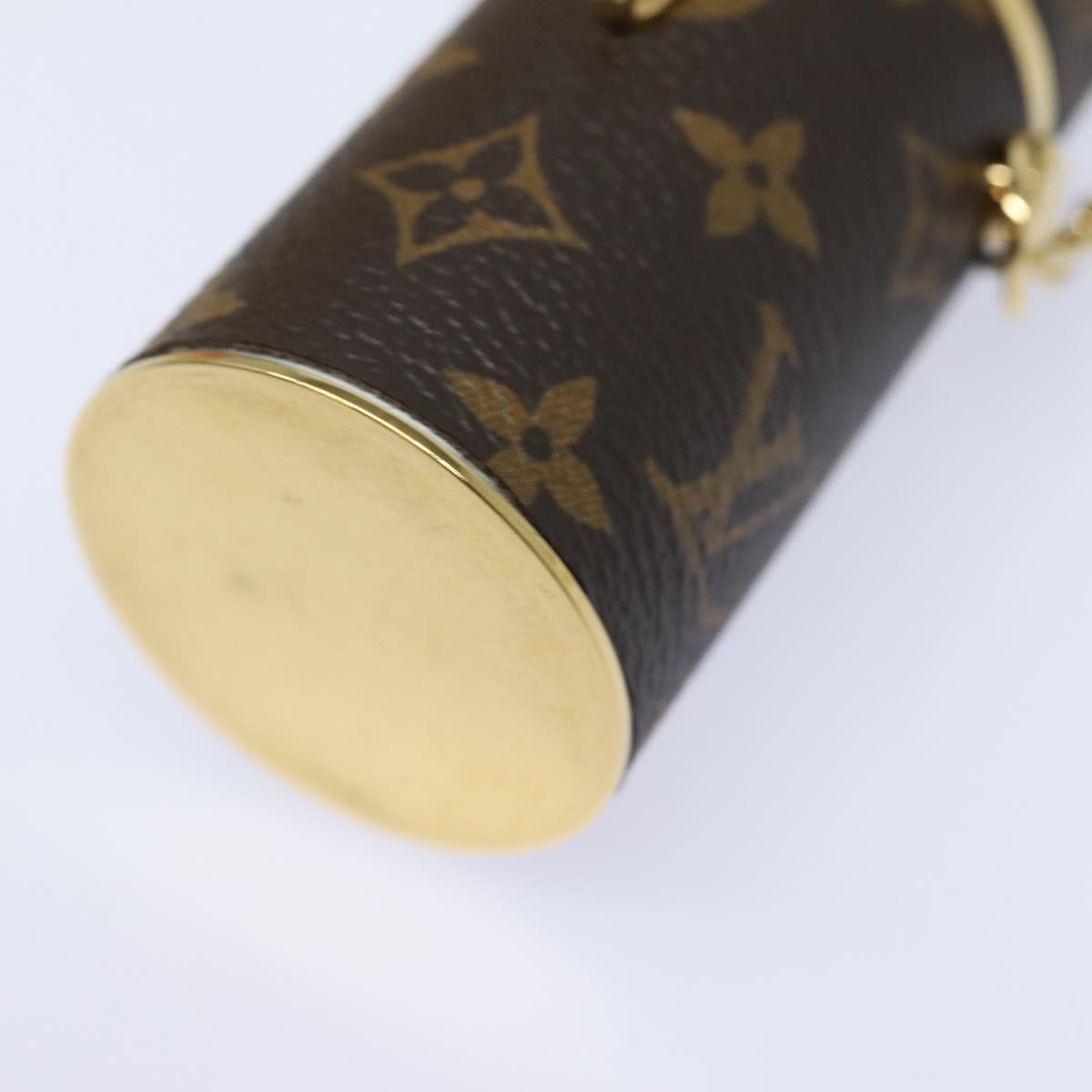 Louis Vuitton Lipstick Case on Chain Monogram Canvas, BROWN, CANVAS, Clutche & pouche