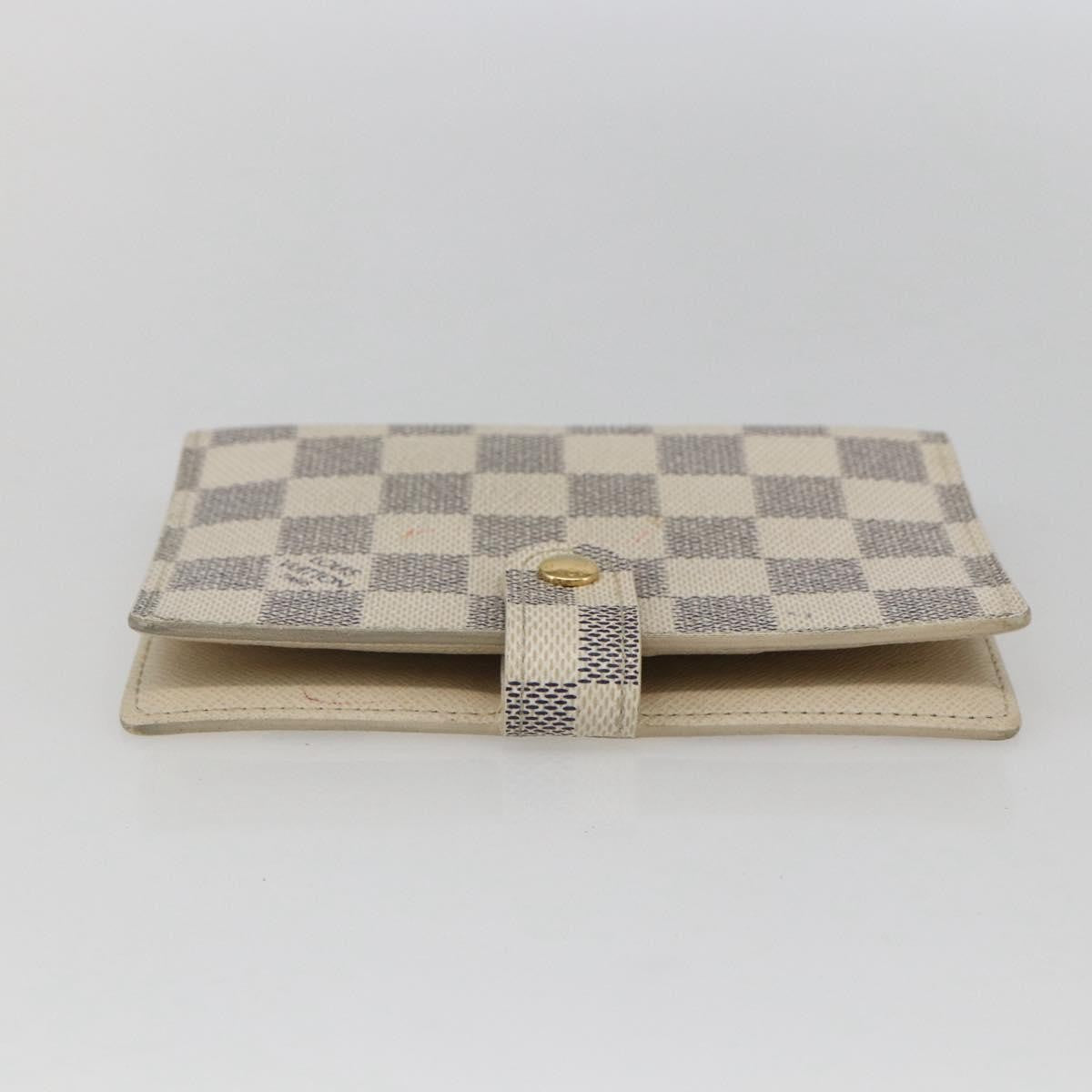 Louis Vuitton Agenda Cover Damier Azur, WHITE, CANVAS, Wallets