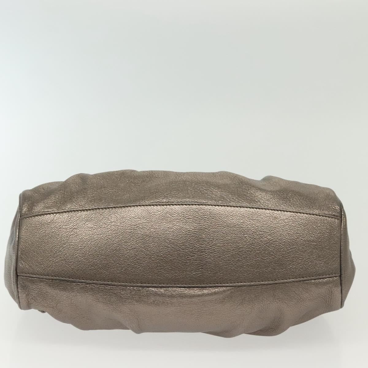 Salvatore Ferragamo Gancini handbag Leather, SILVER, LEATHER, Handbag