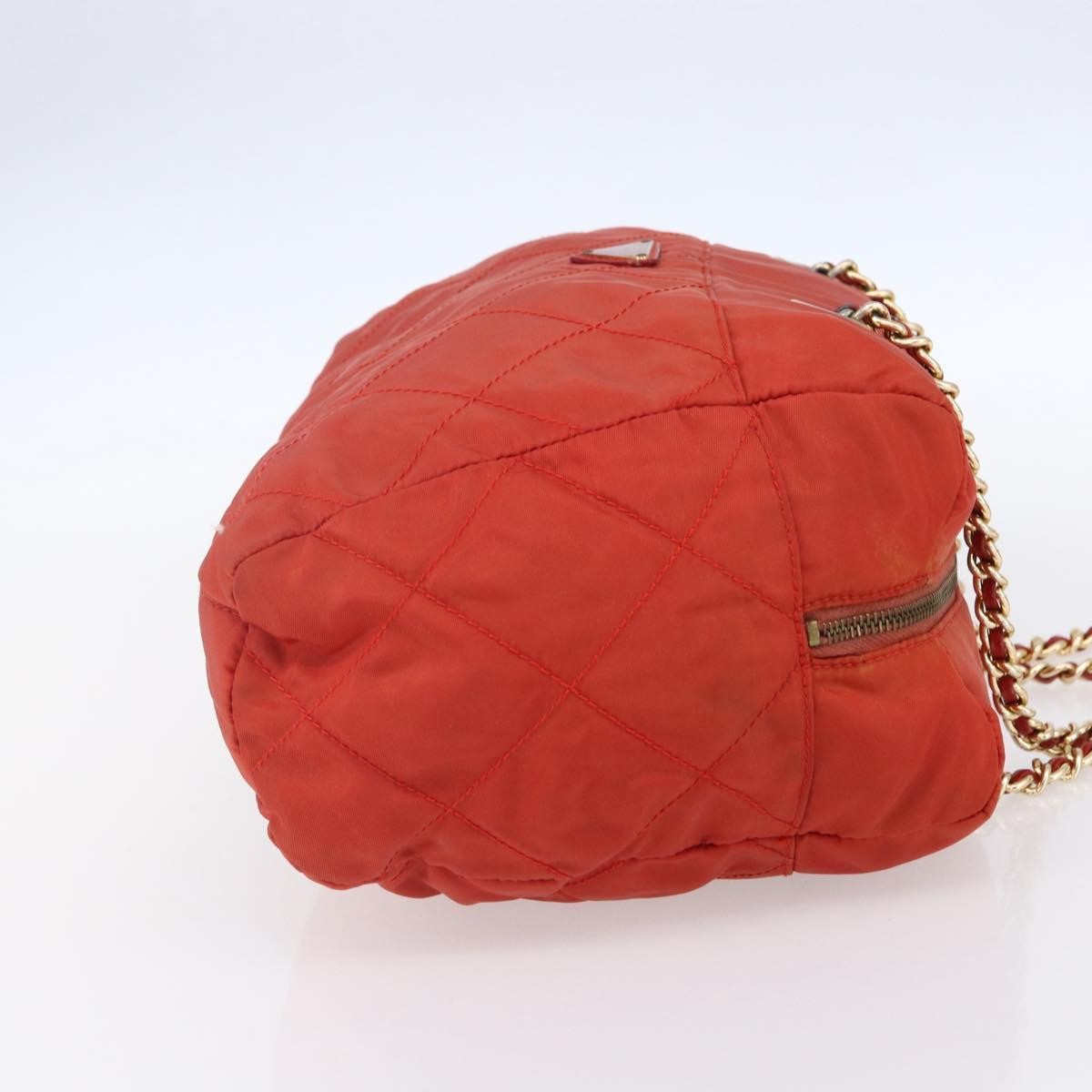 Prada Chain Shoulder Bag Tessuto, ORANGE, NYLON, Shoulder bag
