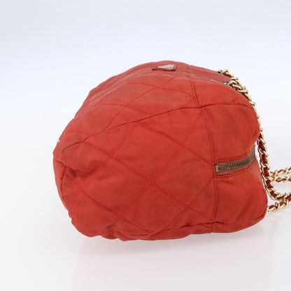Prada Chain Shoulder Bag Tessuto, ORANGE, NYLON, Shoulder bag