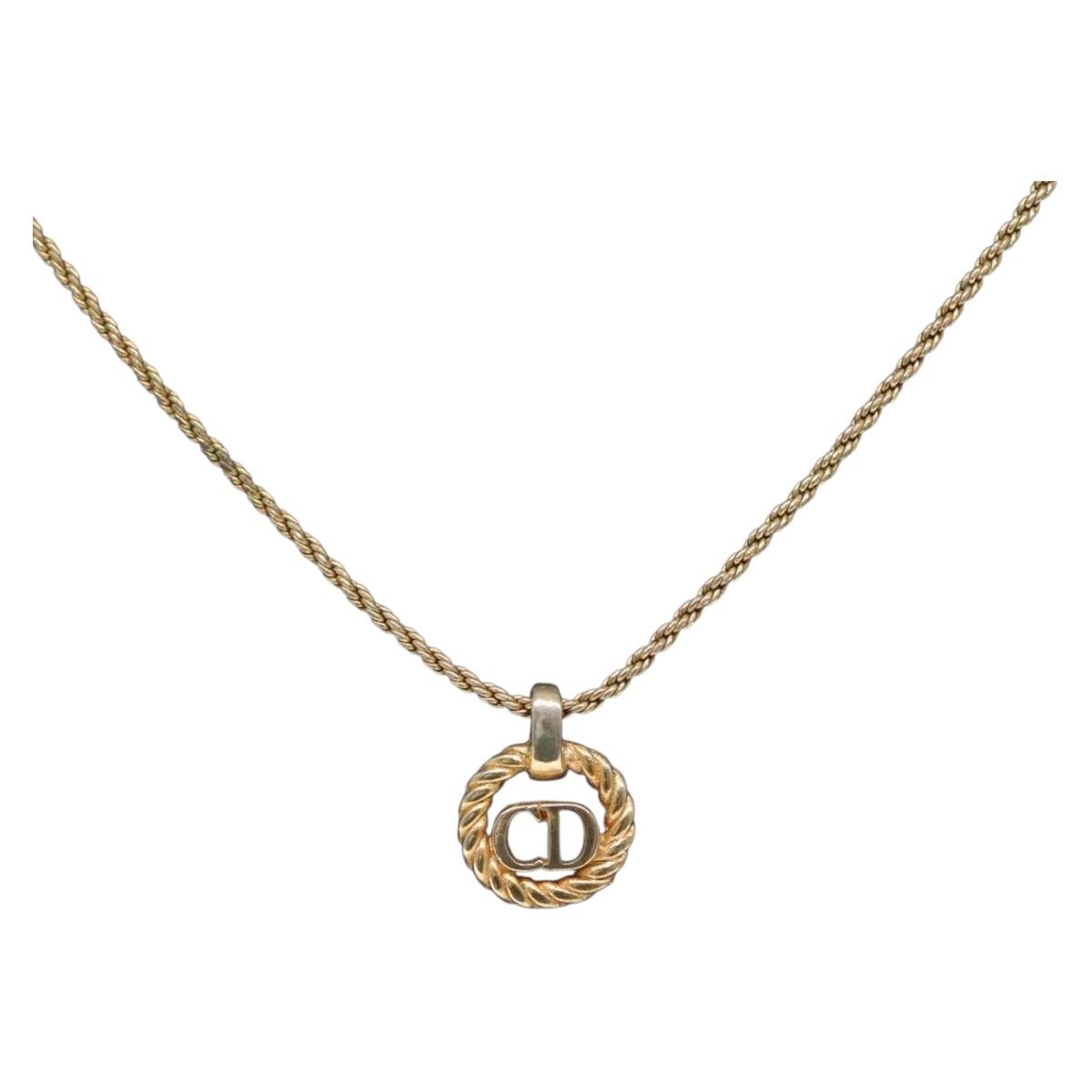 Christian Dior CD Pendant Necklace Gold-plated, GOLD, GOLD_PLATED, Necklace