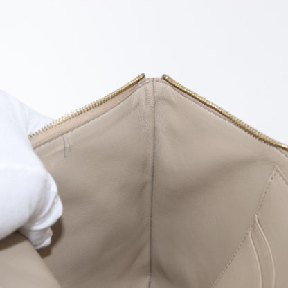 Celine Solo Pouch Leather, BEIGE, LEATHER, Clutche & pouche