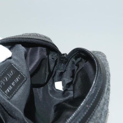 Prada Pochette Wool, BLACK, WOOL, Clutche & pouche