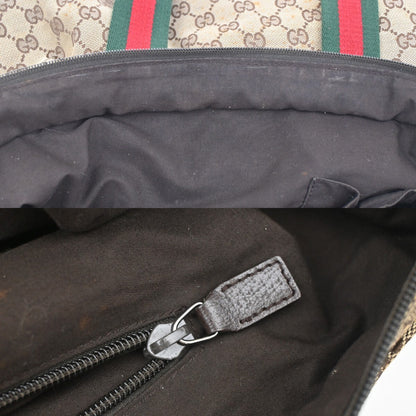 Gucci Web Zip Tote GG Canvas, BROWN, CANVAS, Tote bag