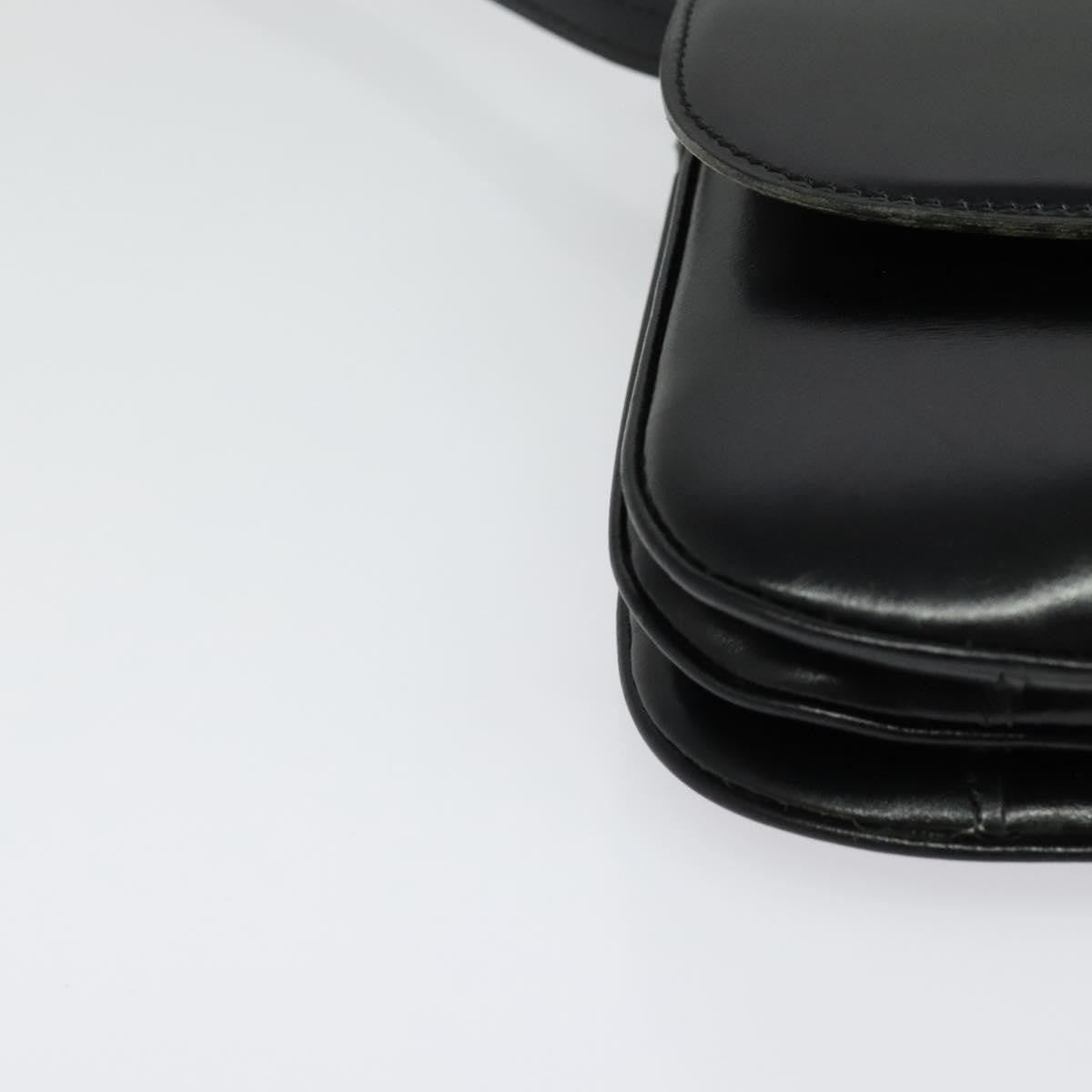 Celine Vintage Triomphe Flap Bag Leather, BLACK, LEATHER, Shoulder bag