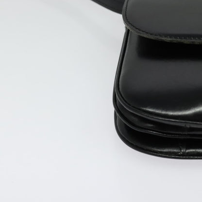 Celine Vintage Triomphe Flap Bag Leather, BLACK, LEATHER, Shoulder bag