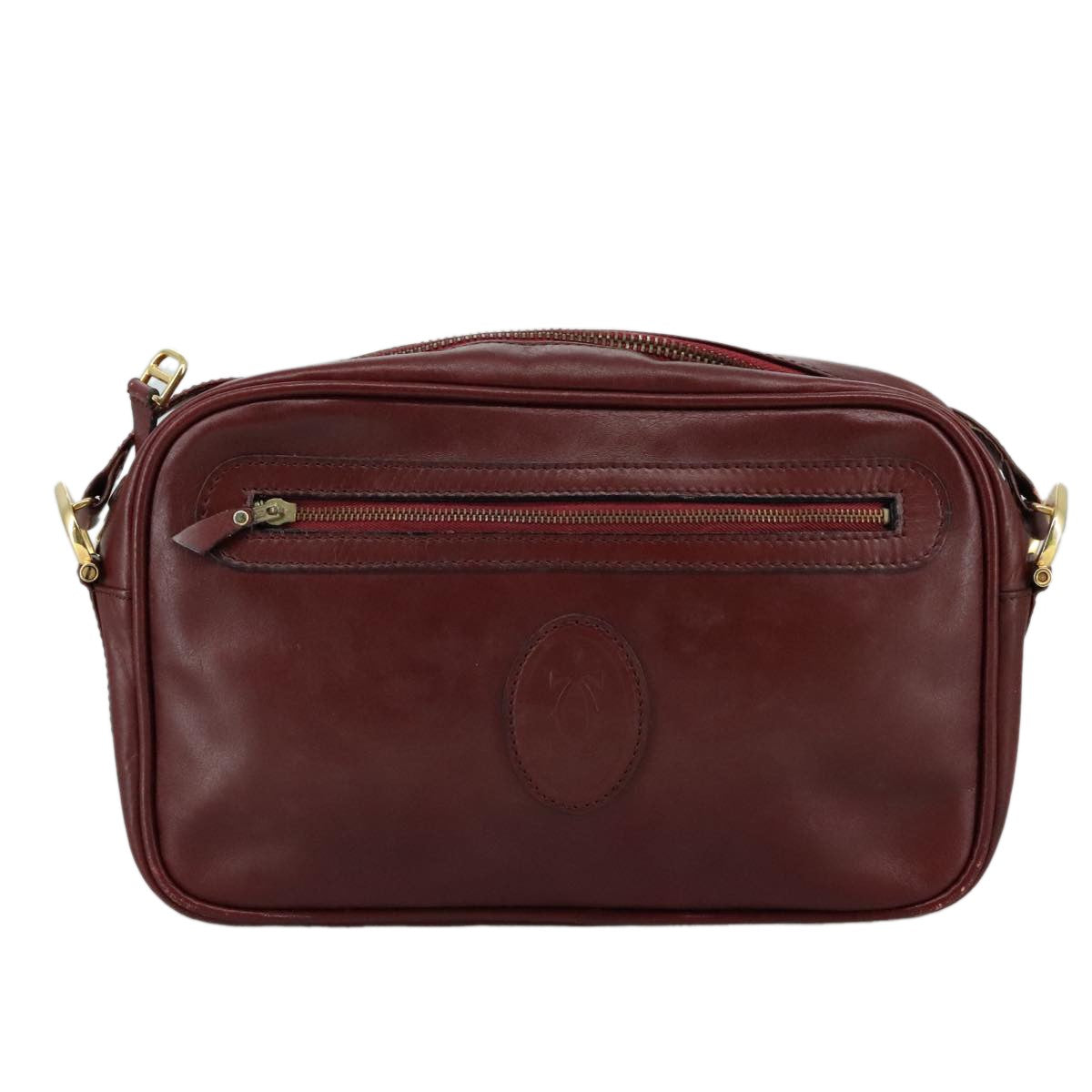 cartier Must de Cartier Shoulder Bag Leather, Burgundy, Leather, Shoulder Bag