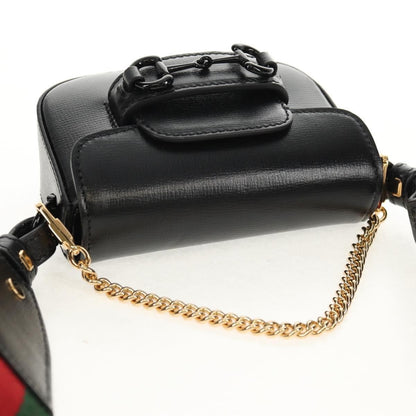 Gucci Vintage Horsebit Shoulder bag Leather, BLACK, LEATHER, Shoulder bag