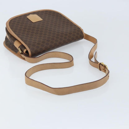 Celine Vintage Macadam Shoulder Bag Canvas and Leather, Brown, Canvas, Shoulder Bag