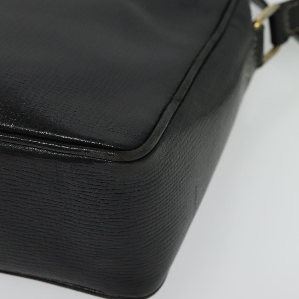 Celine Vintage Circle Logo Crossbody Bag Leather, BLACK, LEATHER, Crossbody bag