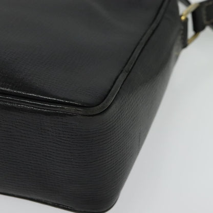 Celine Vintage Circle Logo Crossbody Bag Leather, BLACK, LEATHER, Crossbody bag