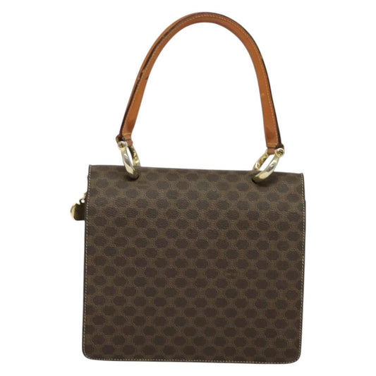 Celine Macadam Handbag Macadam with leather, BROWN, CANVAS, Handbag