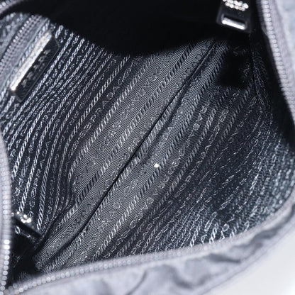 Prada Zip Messenger Bag Horizontal Quilt Tessuto, BLACK, NYLON, Shoulder bag