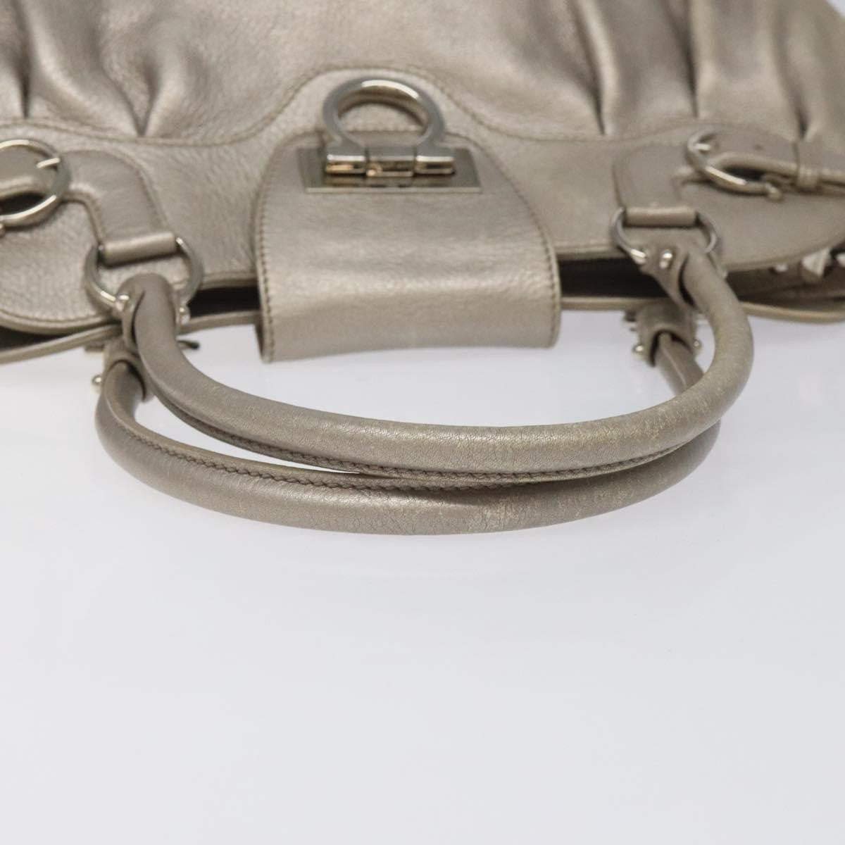 Salvatore Ferragamo Marisa Satchel Leather, SILVER, LEATHER, Shoulder bag