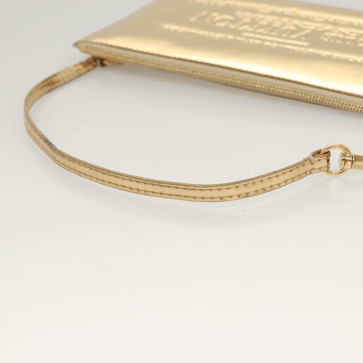 Louis Vuitton Pochette Plate Monogram mirror, GOLD, CANVAS, Clutche & pouche