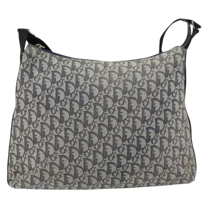 Christian Dior Vintage Trotter Shoulder Bag Canvas, NAVY, CANVAS, Shoulder bag